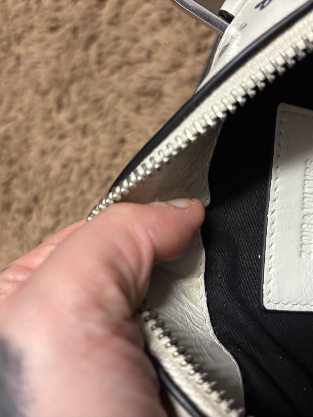 Zadig & Voltaire White Sunny #2 purse RARE - Picture 8 of 9